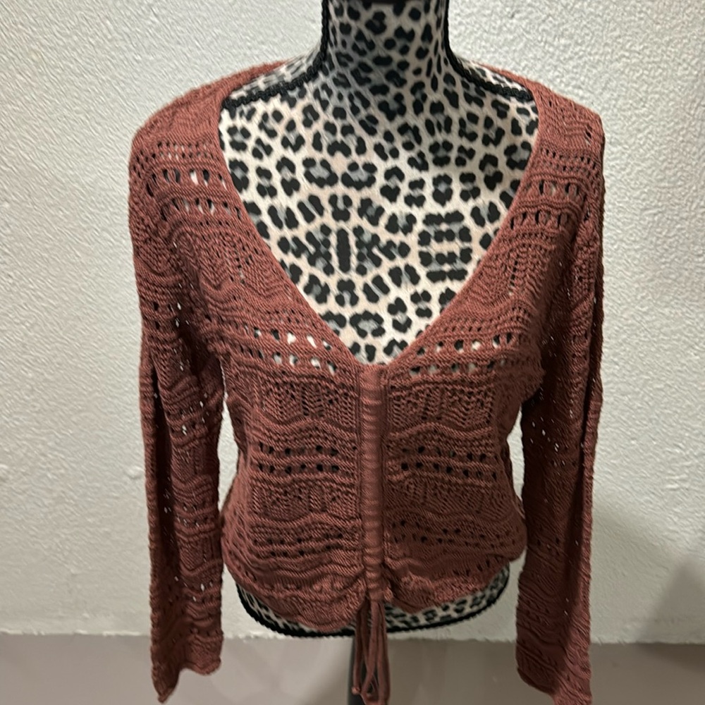 Lula’s chocolate brown pull over sweater. KCB
